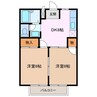 シティハイツＭ 2DKの間取り