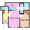 リーブルファイン小貝須 1LDKの間取り