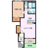 ローランギャロＵ 1LDKの間取り