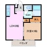 ビーライン九華 1LDKの間取り