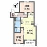 グランドール富田 2LDKの間取り