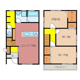 間取図 天窓のある天カ須賀戸建て