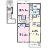 さらい　Ⅲ 2LDKの間取り