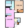ユアメゾン西富田 1LDKの間取り