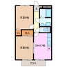 ライフステージ栗田 2DKの間取り