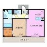 明楽　A棟 1LDKの間取り