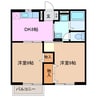 サンメゾンＳ　Ⅰ 2DKの間取り