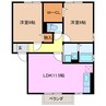 アンジェリーク　Ａ 2LDKの間取り