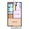 エステート川崎C棟 1DKの間取り
