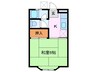 富洲原アパート 1Kの間取り