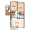 フィオーレⅢ 2LDKの間取り
