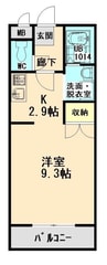 ユーミーマンションクレセール 1Kの間取り