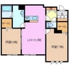 Asteria B棟 2LDKの間取り