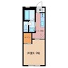 シュペリュール 1Kの間取り