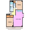 コーポタウン宮ノ北　(南棟) 2LDKの間取り