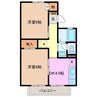 ノースエトランゼＢ棟 2DKの間取り