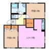 ナディア長折　Ｂ棟 2LDKの間取り