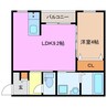LECOCON四日市Ⅵ 1LDKの間取り