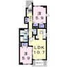 イースト　ファーム 2LDKの間取り