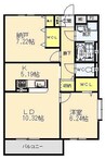 ロテュス　エタン 2LDKの間取り