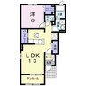 メゾン　ド　ココA 1LDKの間取り