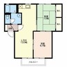 メルベール西富田 2LDKの間取り
