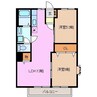 リバーヴィレッジ 2LDKの間取り