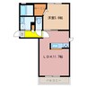クレールプラシード 1LDKの間取り
