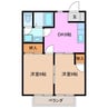 ハピネス 2DKの間取り