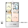 フルートドリームB棟 2LDKの間取り