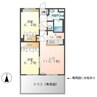 フルートドリームB棟 2LDKの間取り