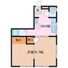 第二伊勢中川ハイツ 1DKの間取り