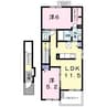 ゴールドオルカノース 2LDKの間取り