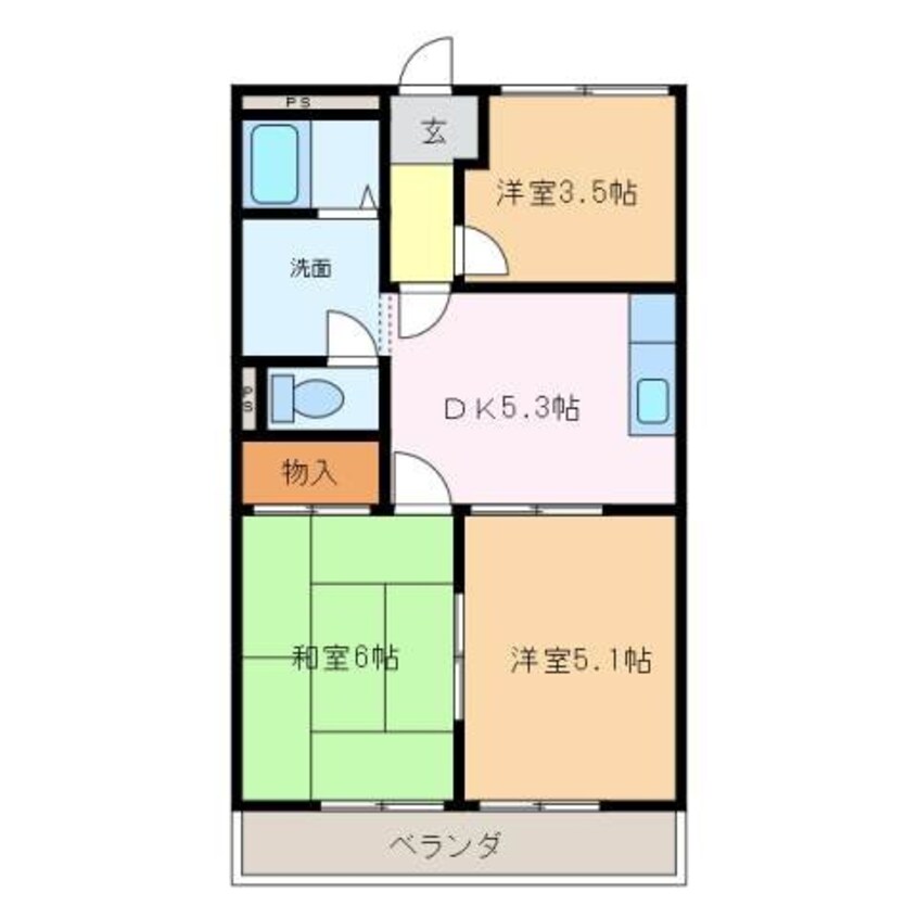 間取図 ペアーハイツＡ・Ｂ