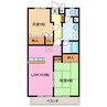 ハイム中川Ⅱ 2LDKの間取り