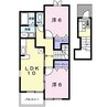 シュープリーム　Ａ棟 2LDKの間取り
