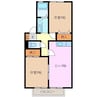 ファミーユ２１　A 2DKの間取り