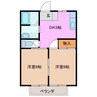 ハイツ前川 2DKの間取り