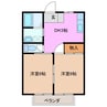 ハイツ前川 2DKの間取り
