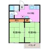 コーポ白山 2Kの間取り