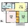 メゾンソフィア　B 2DKの間取り