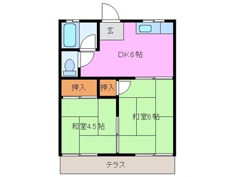 間取図 鎌田アパート　東棟