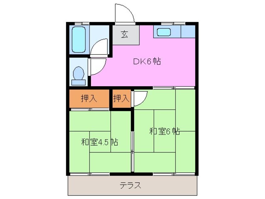 間取図 鎌田アパート　東棟
