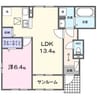 メゾン　アンソレイユ 1LDKの間取り