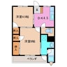 白山ハイツ 2DKの間取り