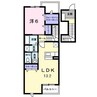 クラージュ　Ａ棟 1LDKの間取り