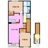 花メゾンＣ 2LDKの間取り