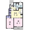プラザサンライズＡ棟 2DKの間取り