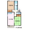 エスポワールＢ棟 2DKの間取り