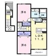 クラージュ　Ｄ棟 2LDKの間取り